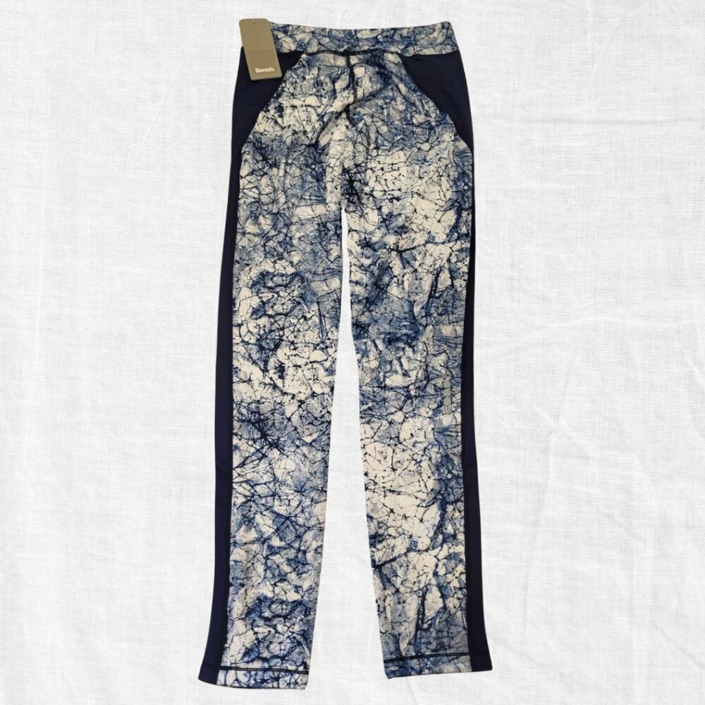 NWT Bench Women's Blue Marble Print Activewear Leggings - Size S #4